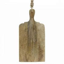 Article Planche plateau déco bois véritable avec anse plateau bois L38cm