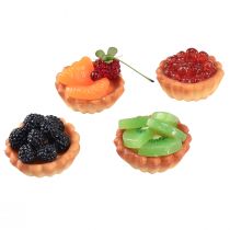 Tartelettes décoratives avec mannequins alimentaires aux fruits 6cm 4pcs