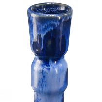 Article Vase décoratif céramique bleu vert marron Ø8cm H18,5cm 3pcs