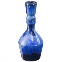 Article Vase décoratif céramique bleu vert marron Ø8cm H18,5cm 3pcs