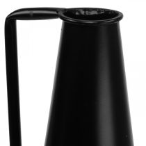 Vase décoratif en métal noir pichet décoratif conique 15x14.5x38cm