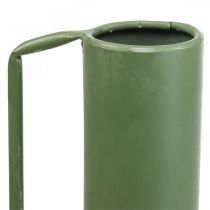 Vase décoratif métal anse verte cruche décorative 14cm H28.5cm