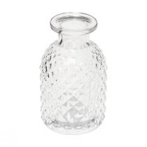 Vases décoratifs mini verre clair rétro losange Ø5,5cm H9cm 6pcs