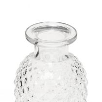 Article Vases décoratifs mini verre clair rétro losange Ø5,5cm H9cm 6pcs