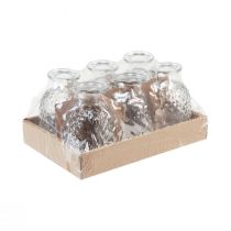 Article Vases décoratifs mini verre clair rétro losange Ø5,5cm H9cm 6pcs