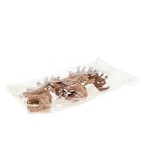Article Déco cerf mini marron floqué 11cm 6 pcs