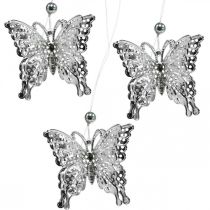 Article Pendentif déco papillon, décoration mariage, papillon métal, ressort 6 pcs