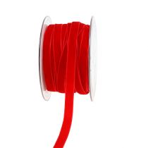 Ruban déco Velours rouge 10mm 20m