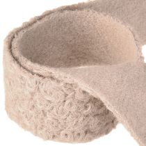 Article Ruban décoratif vieux rose large aspect laine 40 mm 8 m