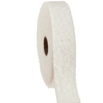Article Ruban décoratif crème large aspect laine 40 mm 8 m