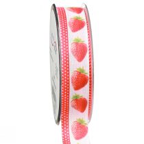 Article Ruban décoratif fraises ruban en tissu bords indéformables 25mm 15m