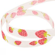 Article Ruban décoratif fraises ruban en tissu ruban de printemps 15mm 20m