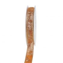 Ruban déco or avec bordure en fil 15mm 25m