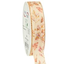Article Ruban décoratif automne ruban tissu décoratif beige vieux rose 25mm 20m