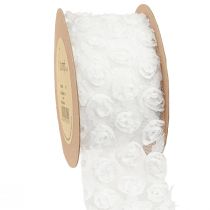 Article Ruban décoratif mariage roses blanches ruban cadeau 60mm 5m