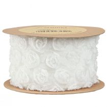Article Ruban décoratif mariage roses blanches ruban cadeau 60mm 5m