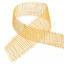 Article Ruban décoratif jute jaune moutarde ruban quadrillé ruban artisanal 5cm 40m