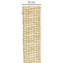Article Ruban décoratif en jute vert naturel, largeur 25 mm, longueur 10 m