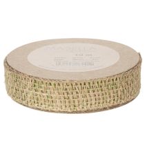 Article Ruban décoratif en jute vert naturel, largeur 25 mm, longueur 10 m