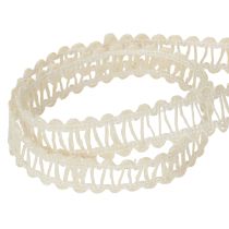 Article Ruban décoratif en jute, ruban cadeau naturel, blanc crème, 15 mm x 15 m