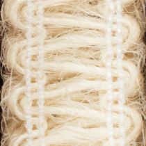 Article Ruban décoratif en jute, ruban cadeau naturel, blanc crème, 15 mm x 15 m