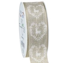 Article Ruban déco cerf naturel 40mm 20m