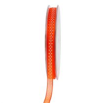 Ruban déco orange à pois 7mm 20m