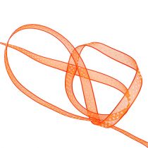 Ruban déco orange à pois 7mm 20m