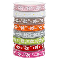 Ruban déco ruban organza motif fleur 15mm 20m