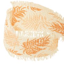 Article Ruban décoratif feuilles forêt tropicale ruban coton orange 30 mm 15 m