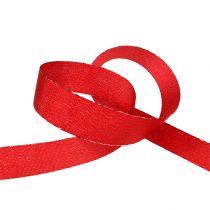 Ruban déco rouge avec mica 25mm 20m