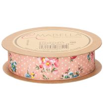Article Ruban cadeau à motif floral pour cadeaux et loisirs créatifs, 2,5 cm de large, 15 m de long