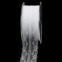 Article Ruban décoratif en dentelle blanche 40 mm 20 m