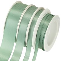 Article Ruban décoratif taffetas vert sauge différentes largeurs 50 m