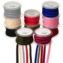 Article Ruban décoratif Ruban de velours 10 mm 20 m Différentes couleurs