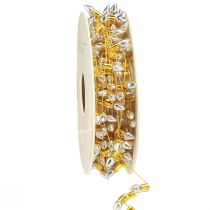 Article Ruban décoratif Chaîne lumineuse de Noël doré argent L12mm L5m