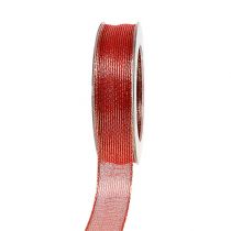 Article Ruban déco à rayures lurex rouge 25mm 20m