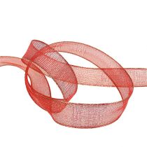 Article Ruban déco à rayures lurex rouge 25mm 20m