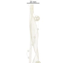 Article Ruban décoratif perlé, couleur crème, 20 mm, 5 m