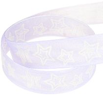 Article Ruban décoratif avec étoiles Ruban de Noël lilas 25 mm 18 m