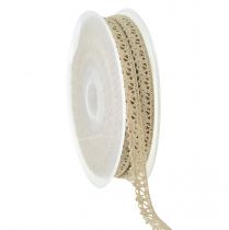 Article Ruban décoratif bijoux ruban crochet dentelle beige gris W12mm L20m