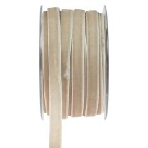 Article Ruban décoratif ruban de velours ruban cadeau velours beige 10mm 20m