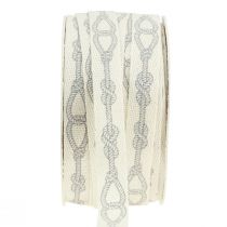 Article Ruban décoratif ruban coton maritime cordes crème 15mm 20m