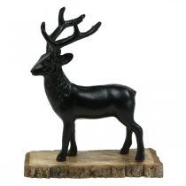 Article Déco Cerf Déco Renne Métal Bois Noir H25cm