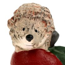 Figurine décorative hérisson sur pomme en céramique 7,5 cm