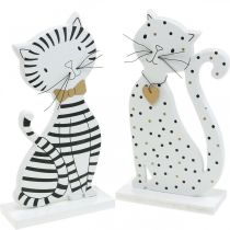 Figurine décorative chat, décoration de magasin, figurines de chat, décoration en bois 2 pièces