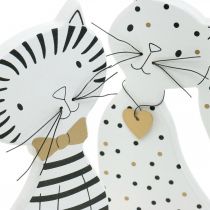 Figurine décorative chat, décoration de magasin, figurines de chat, décoration en bois 2 pièces