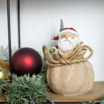 Article Figurine déco Père Noël dans un sac Décoration de Noël Ø8cm/H13cm 2pcs