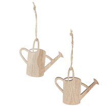 Article Arrosoir décoration bois à suspendre Vert, blanc et naturel 8cm 12pcs