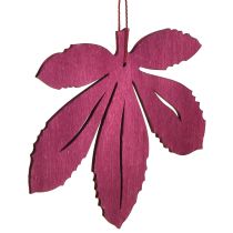 Article Cintre décoratif bois feuilles d&#39;automne rose violet vert 12x10cm 12 pcs